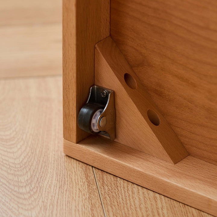 Scandinavian Cherry Wood Lift-Up Storage Platform Bed With Drawer KANGAROO