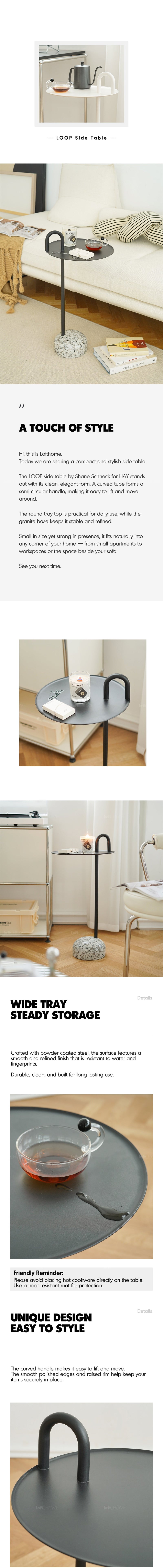 Bauhaus Steel Marble Side Table LOOP More Details and Instruction