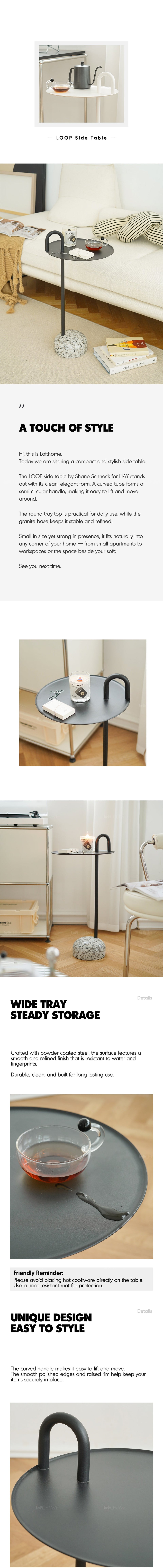 Bauhaus Steel Marble Side Table LOOP More Details and Instruction