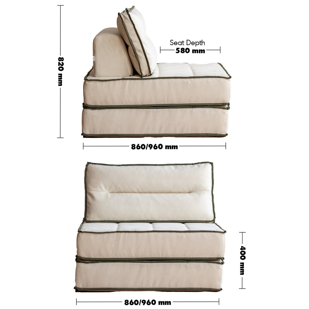 Scandinavian Cat Scratch Resistant Fabric Modular 1 Seater Sofa TIERED