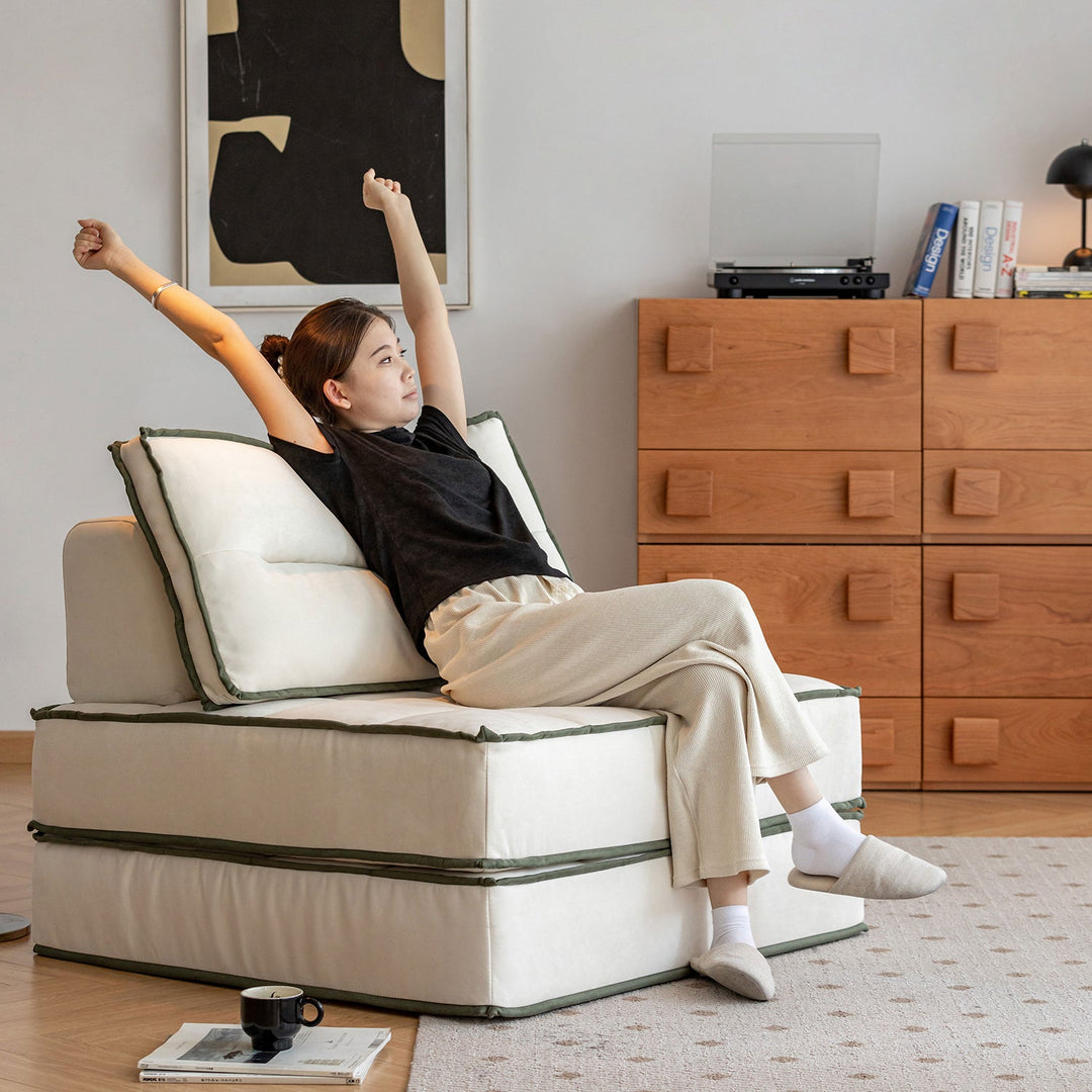 Scandinavian Cat Scratch Resistant Fabric Modular 1 Seater Sofa TIERED