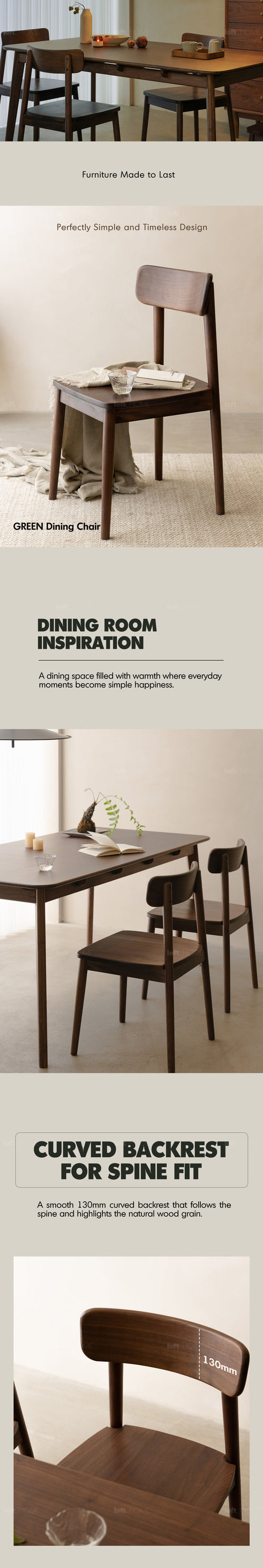 Japandi Walnut Wood Dining Chair GREEN Good to Know Preview-1