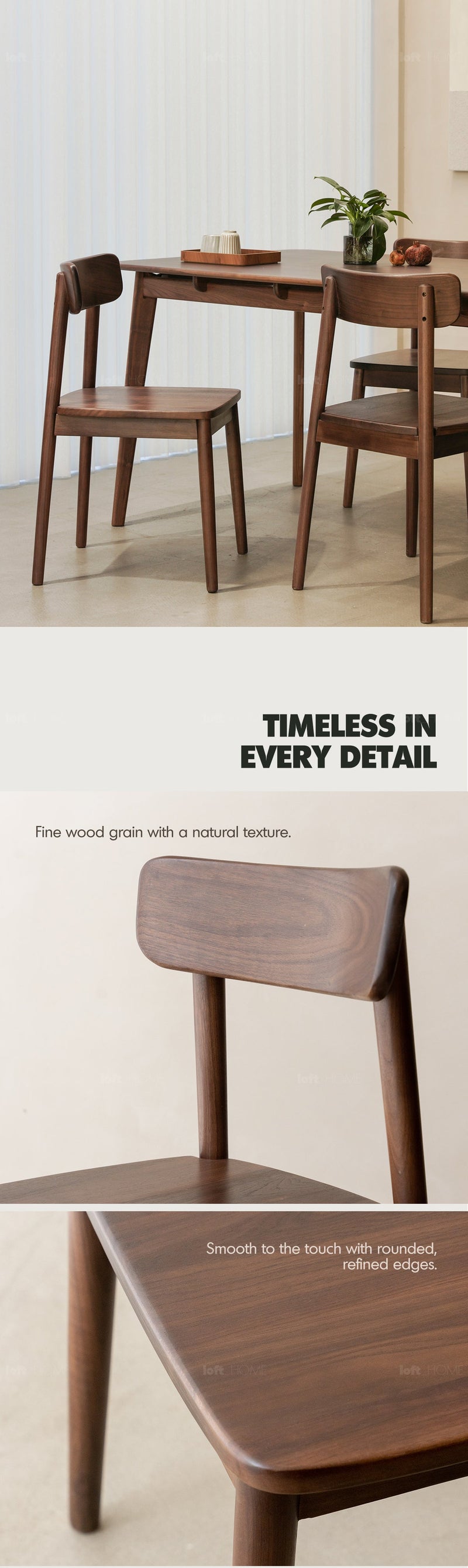 Japandi Walnut Wood Dining Chair GREEN More Details and Instruction_3