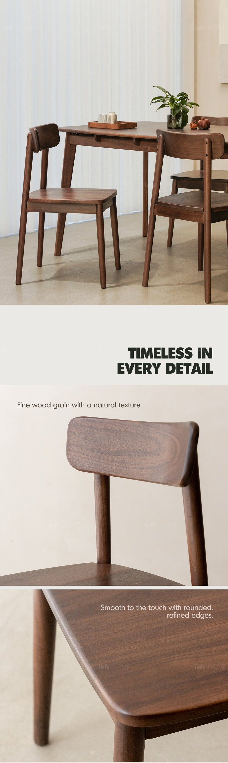 Japandi Walnut Wood Dining Chair GREEN More Details and Instruction_3