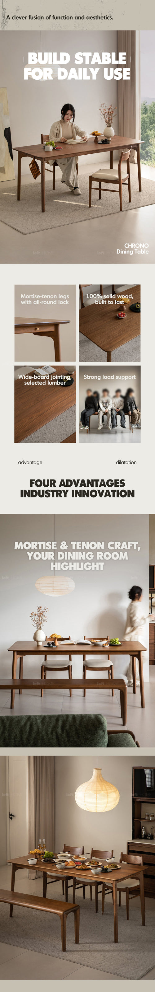 Japandi Walnut Wood Dining Table CHRONO Good to Know Preview-1