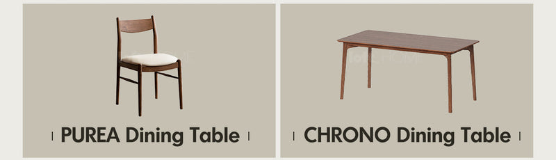 Japandi Walnut Wood Dining Table CHRONO More Details and Instruction_13