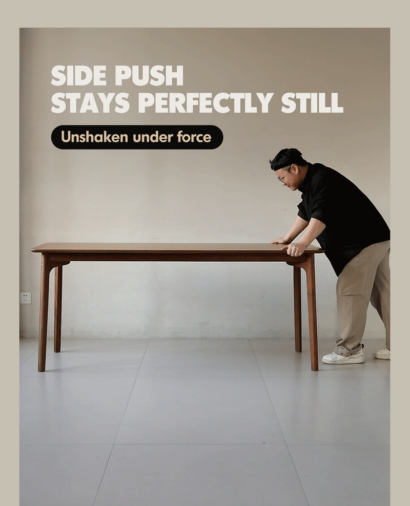 Japandi Walnut Wood Dining Table CHRONO More Details and Instruction_7