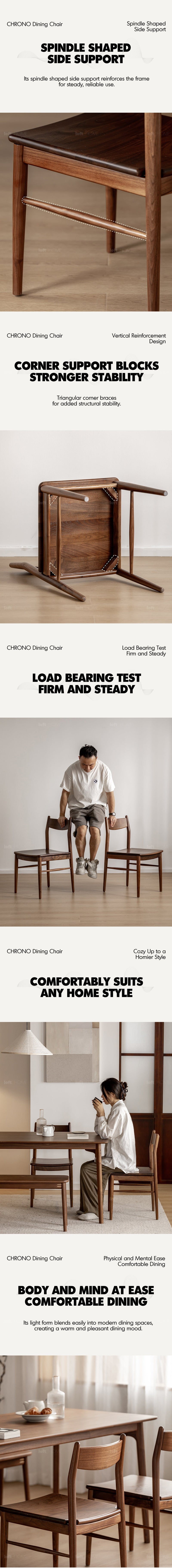 Japandi Walnut Wood Dining Chair CHRONO More Details and Instruction_4