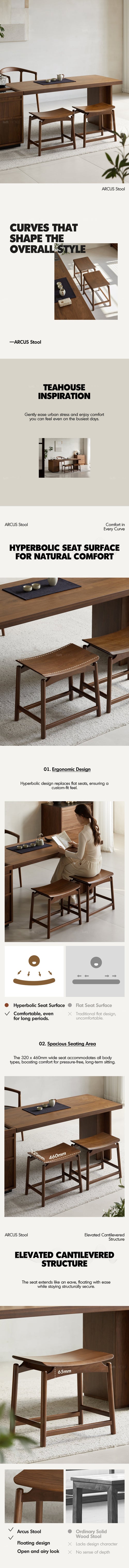 Japandi Walnut Wood Stool ARCUS Good to Know Preview-1