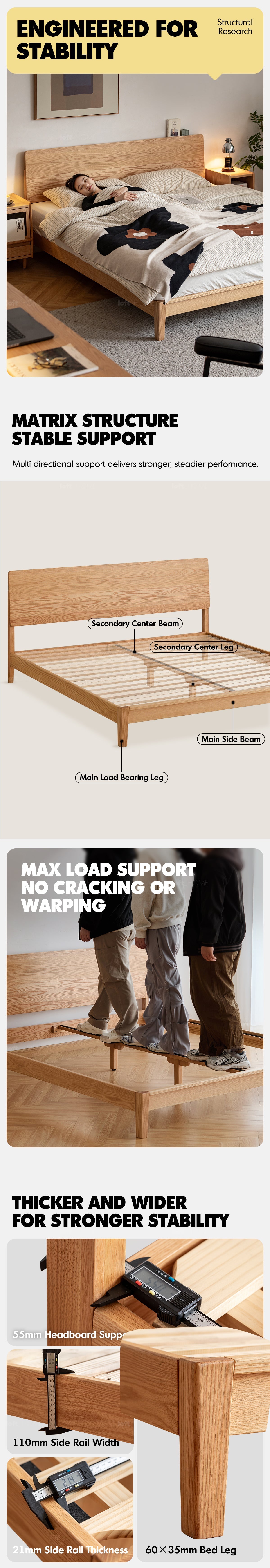 Scandinavian Oak Wood Bed SOLID More Details and Instruction_3