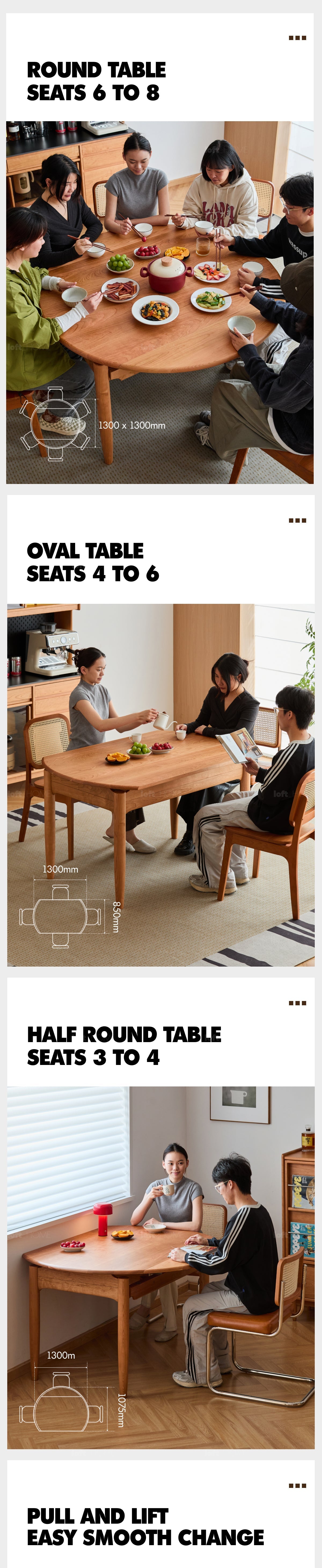 Scandinavian Cherry Wood Extendable Dining Table MINIMA More Details and Instruction_4