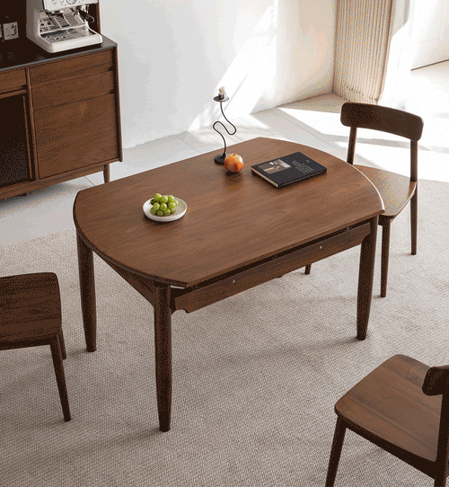 Japandi Walnut Wood Extendable Dining Table MINIMA Good to Know Preview-3