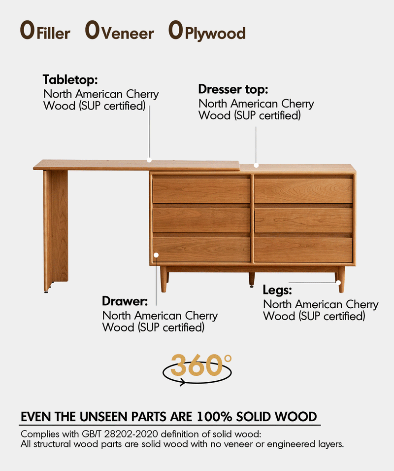 Scandinavian Cherry Wood Dressing Table VISTA More Details and Instruction_3