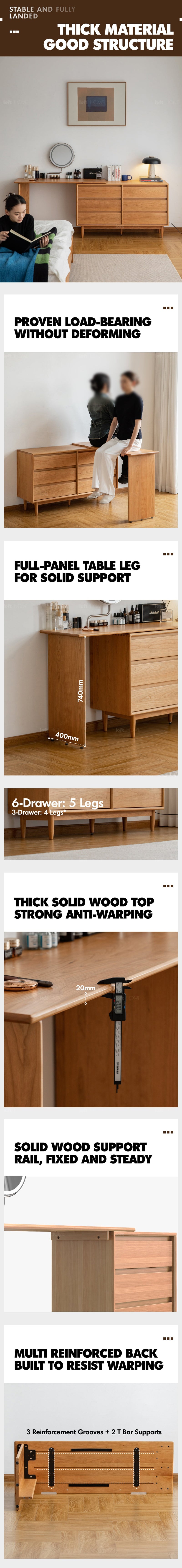 Scandinavian Cherry Wood Dressing Table VISTA More Details and Instruction_6