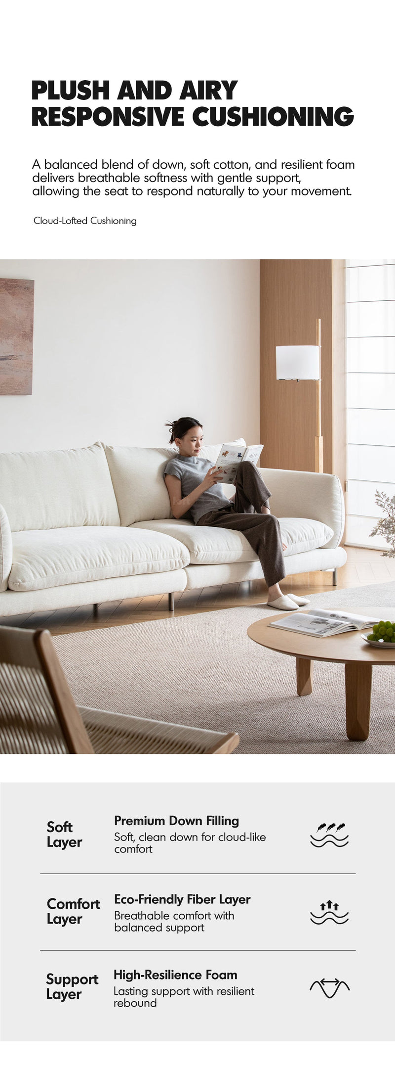 Minimalist Cotton Fabric 4 Seater Sofa COMO More Details and Instruction_2