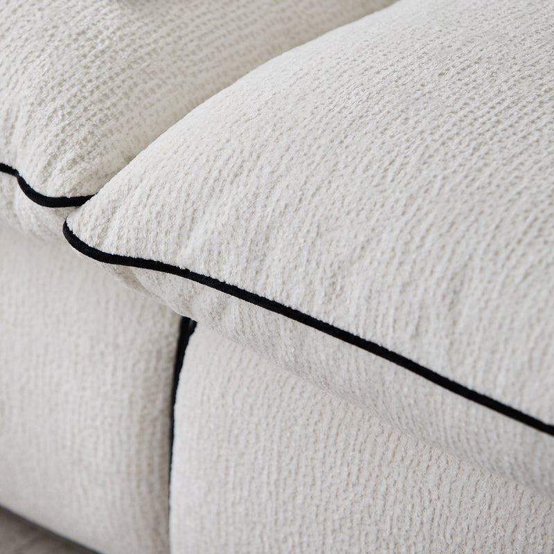 Minimalist Chenille Velvet Fabric Ottoman CLOUD Color Swatches