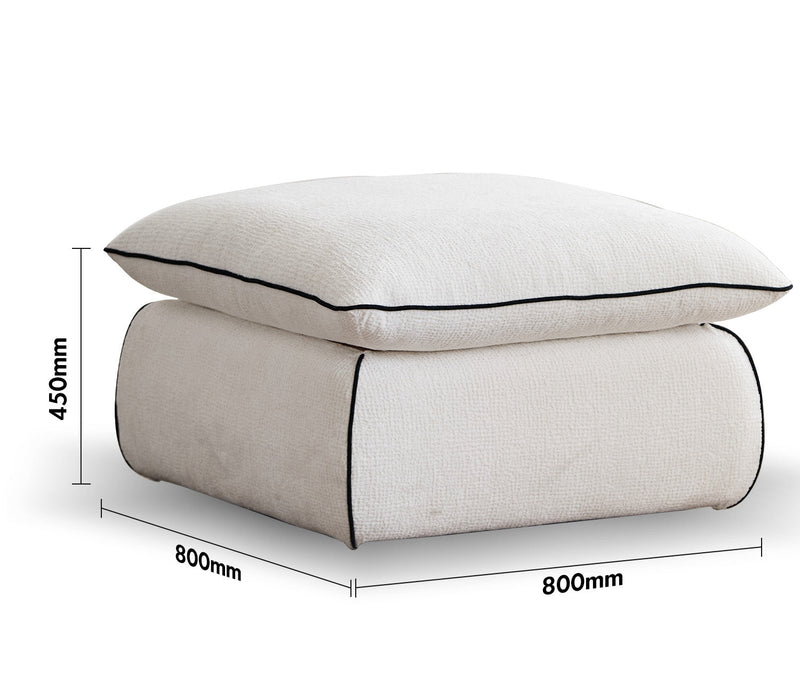 Minimalist Chenille Velvet Fabric Ottoman CLOUD Size Chart
