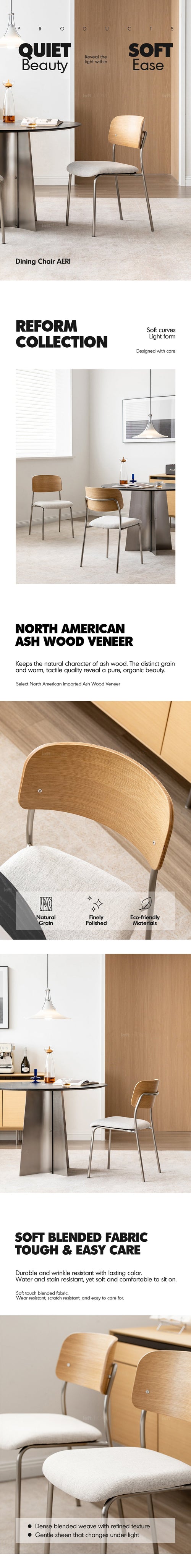 Bauhaus Ash Wood Veneer Cotton Fabric Dining Chair AERI Good to Know Preview-1