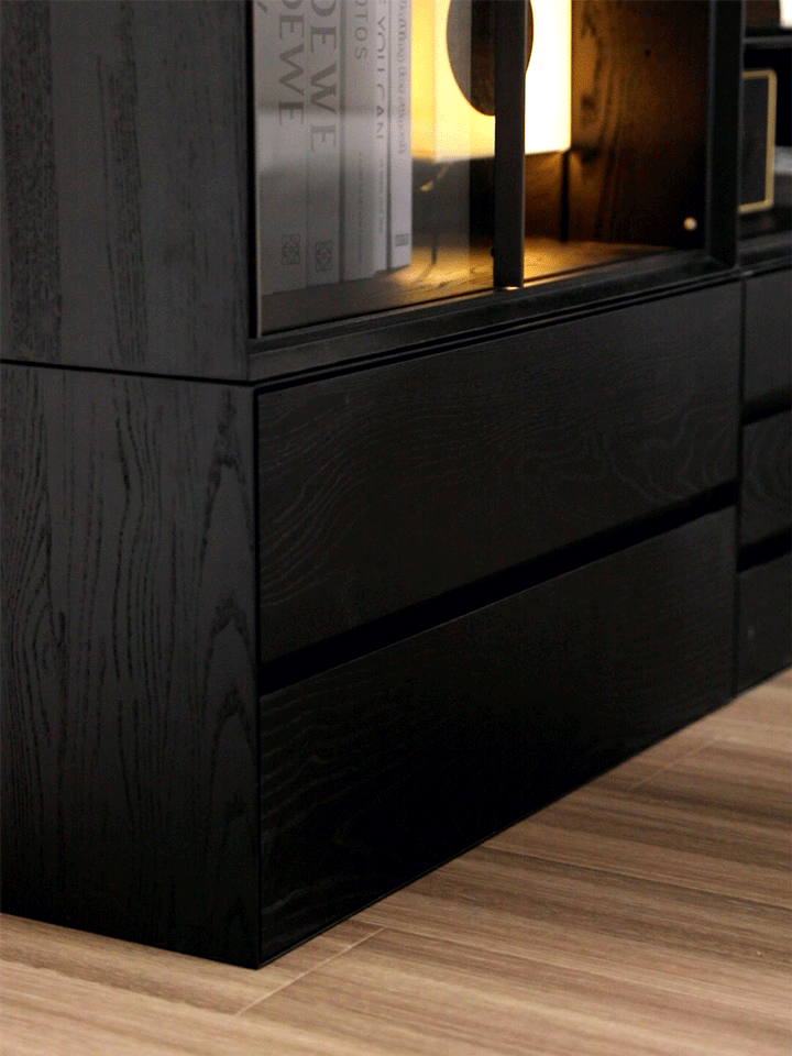 Minimalist Ash Wood Veneer Modular Cabinet SHADOW