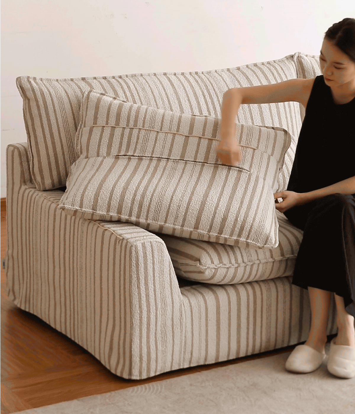 Bauhaus Chenille Velvet Fabric 4 Seater Sofa KOALA More Details and Instruction_3