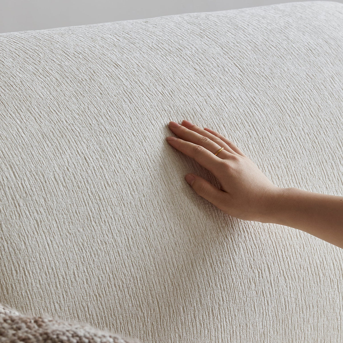 Minimalist Chenille Velvet Fabric 3 Seater Sofa DRIFT Color Swatches