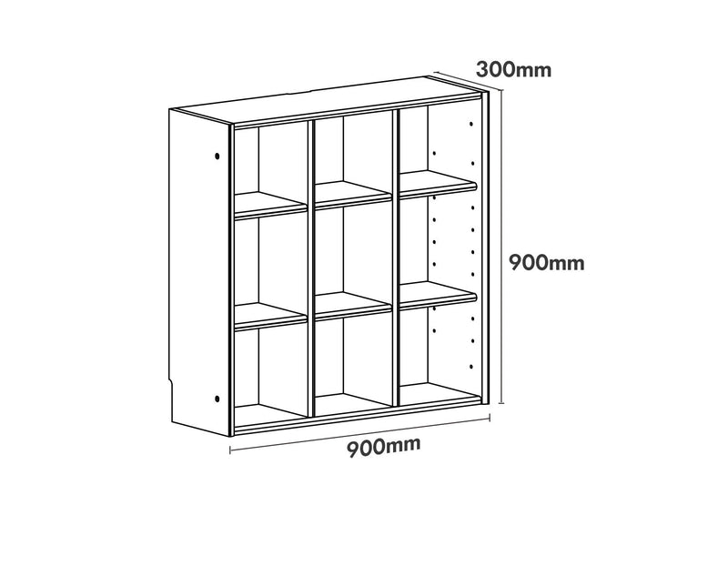 Vintage Boxwood Modular Bookshelf N PLUS Size Chart