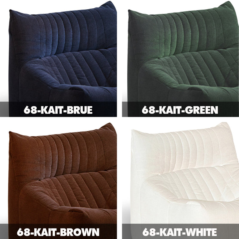 Cream Chenille Velvet Fabric 1 Seater Sofa KAIT Color Swatches
