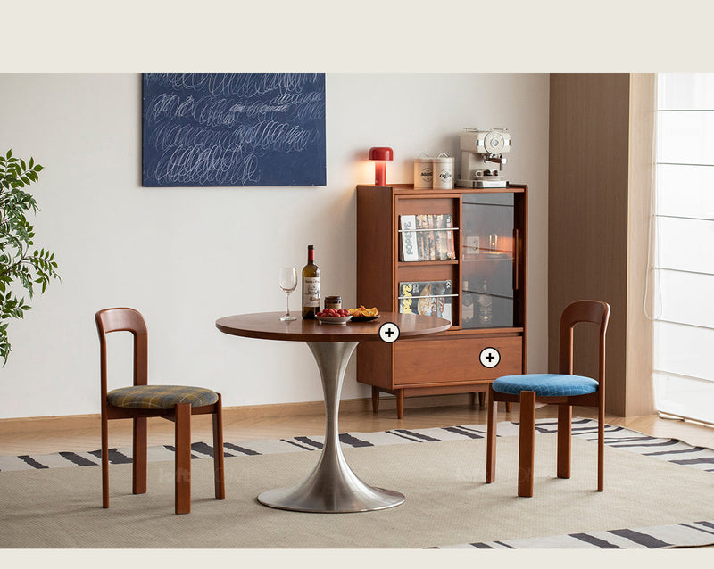 Bauhaus Wool Fabric Beech Wood Dining Chair MEMPHIS More Details and Instruction_6