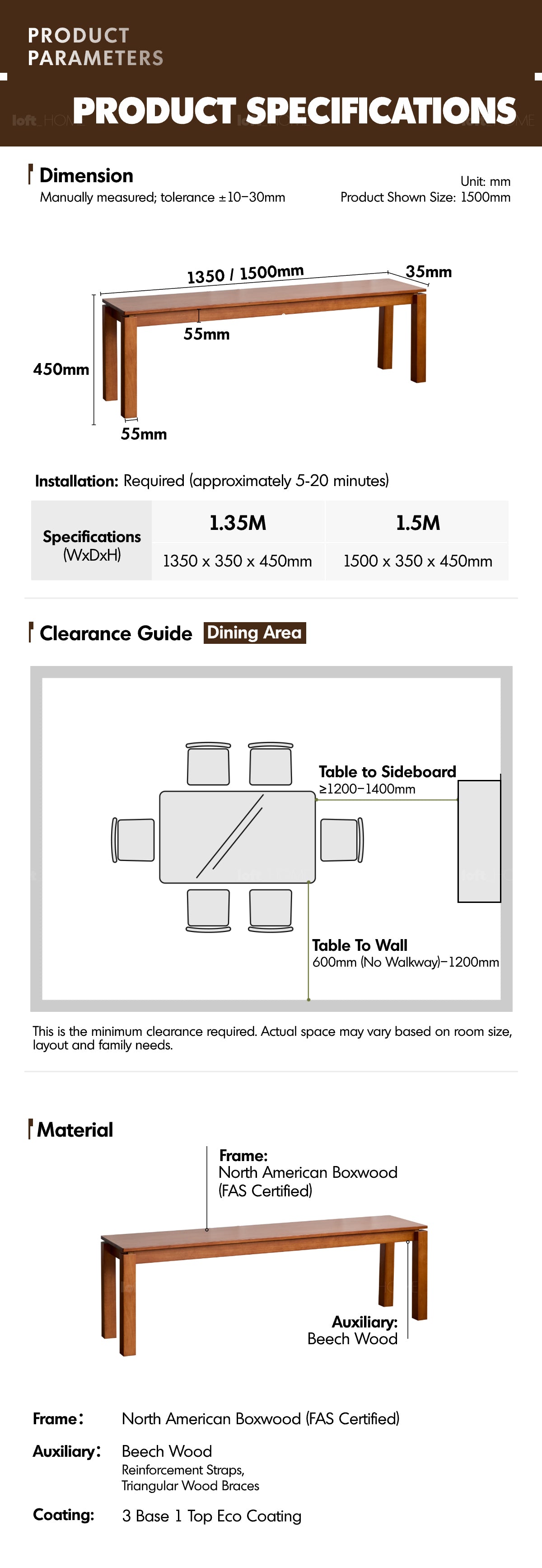 Bauhaus Boxwood Dining Bench COASTAL More Details and Instruction_4