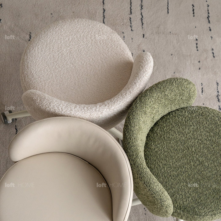 Cream Boucle Fabric Office Chair INS