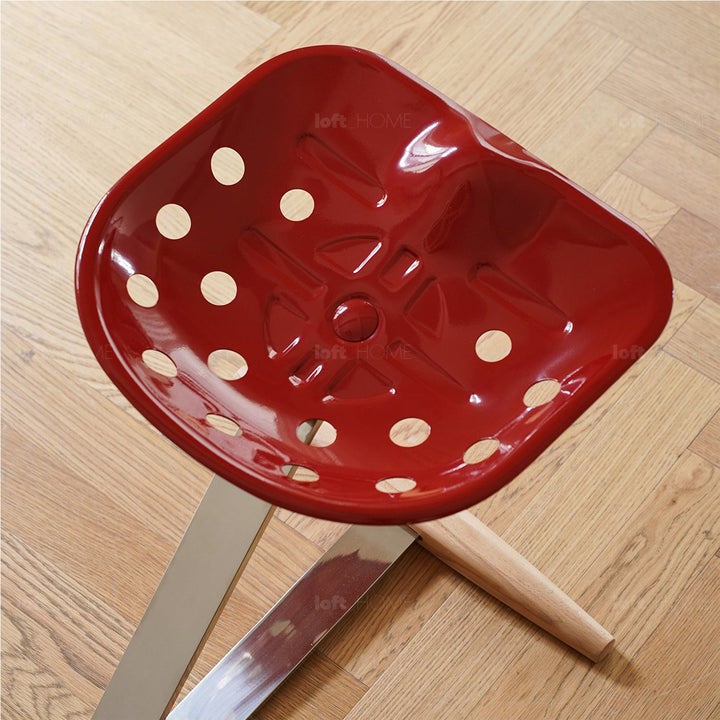 Bauhaus steel stool mezzadro in close up details.
