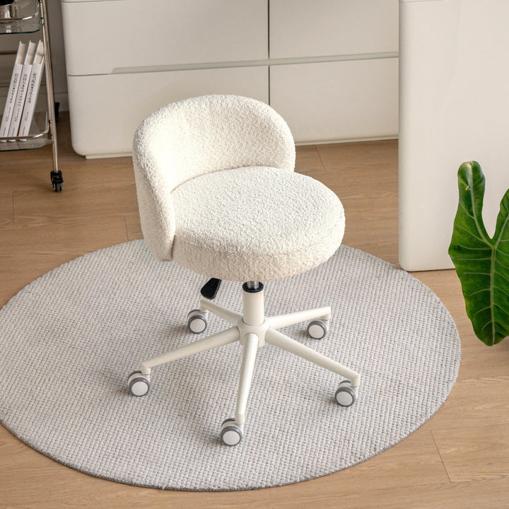 Cream Boucle Fabric Office Chair INS