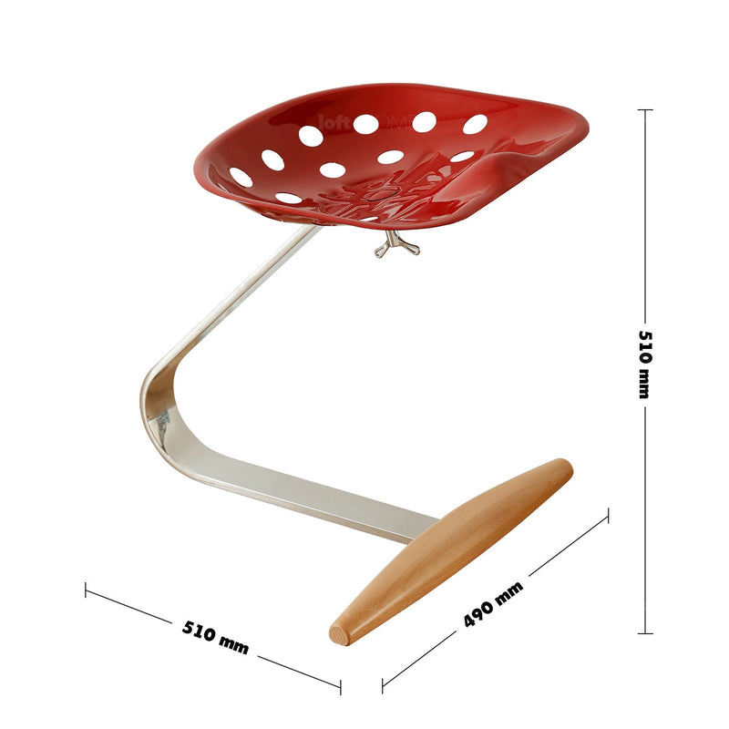 Bauhaus steel stool mezzadro size charts.