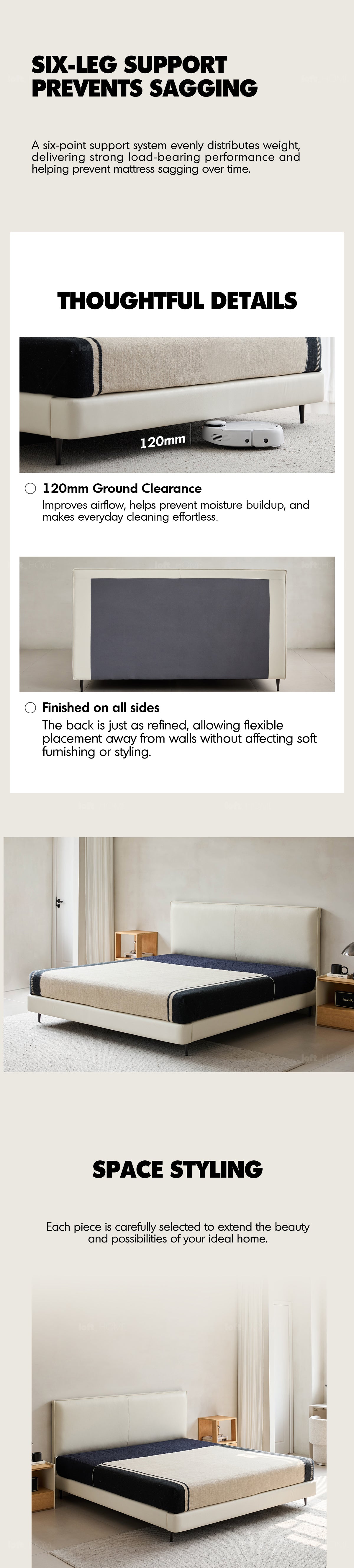 Minimalist Genuine Leather Bed LALO More Details and Instruction_3