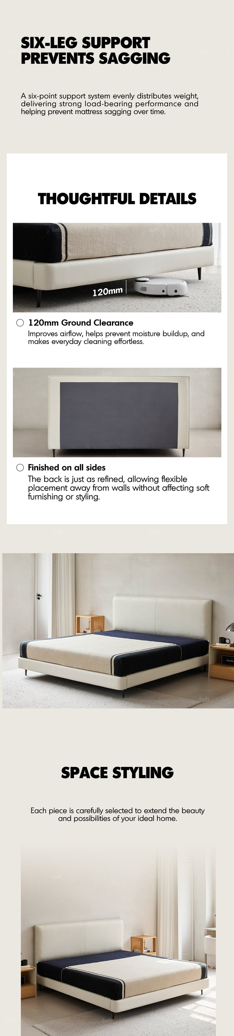 Minimalist Genuine Leather Bed LALO More Details and Instruction_3