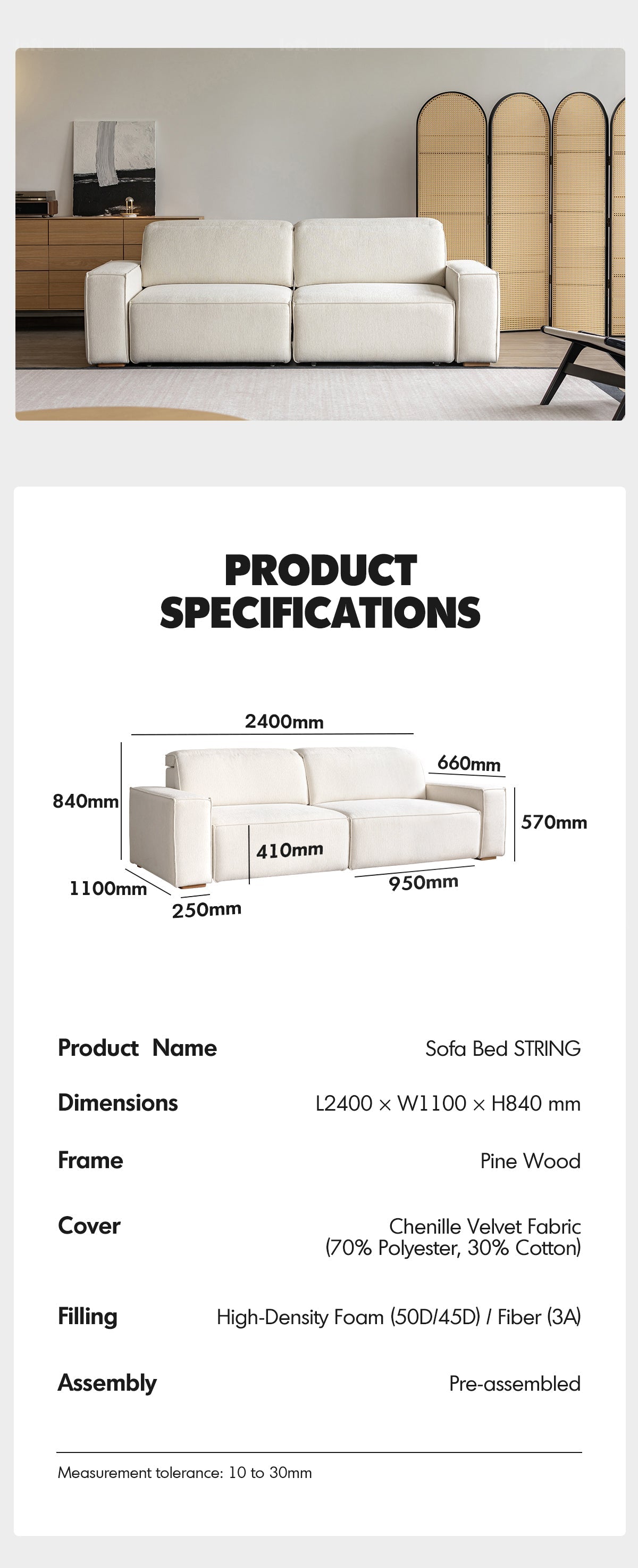 Minimalist Chenille Velvet Fabric Electric Recliner 3 Seater Sofa Bed STRING More Details and Instruction_13