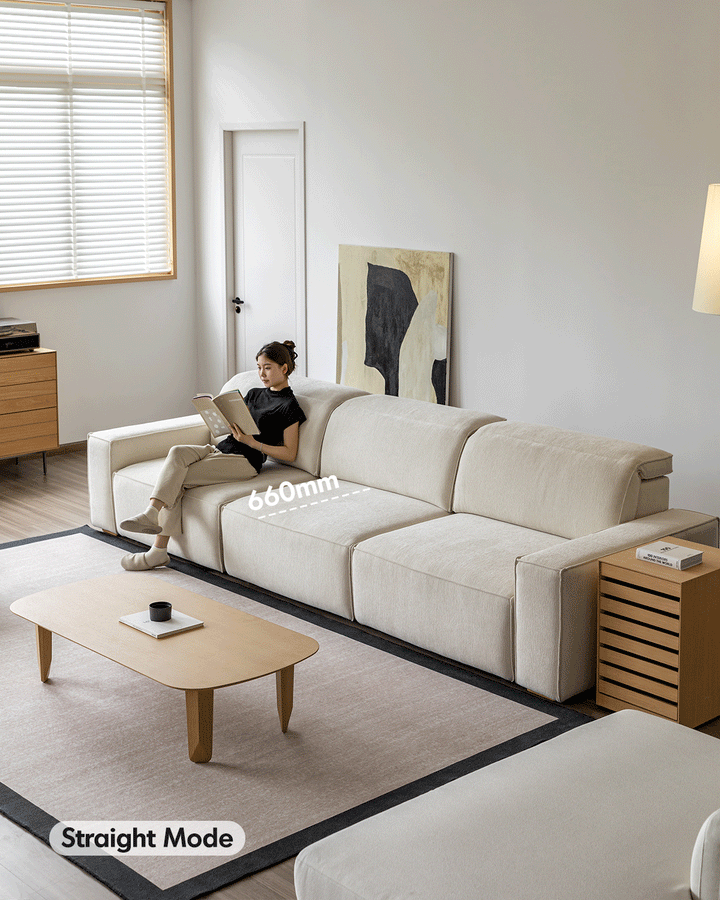 Minimalist Chenille Velvet Fabric Electric Recliner 4 Seater Sofa Bed STRING