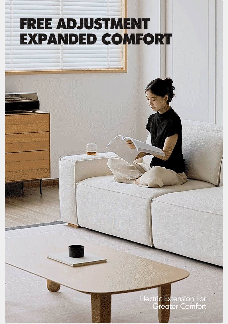 Minimalist Chenille Velvet Fabric Electric Recliner 4 Seater Sofa Bed STRING