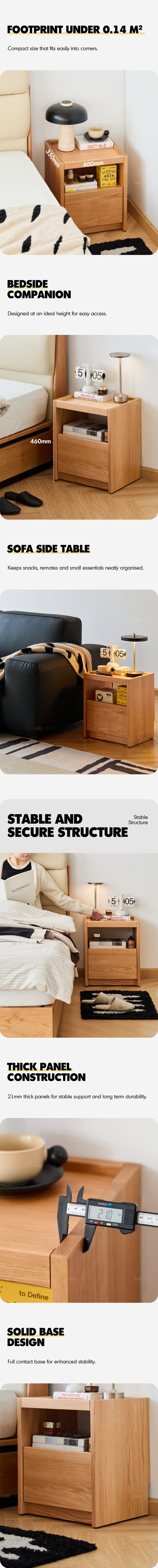 Scandinavian Oak Wood Side Table SUGAR More Details and Instruction_2