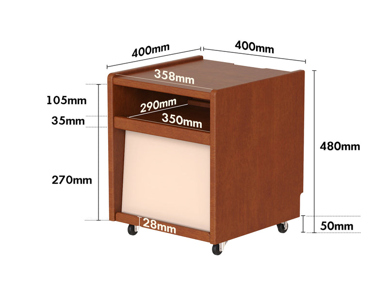 Bauhaus Boxwood Side Table MOONRISE Size Chart
