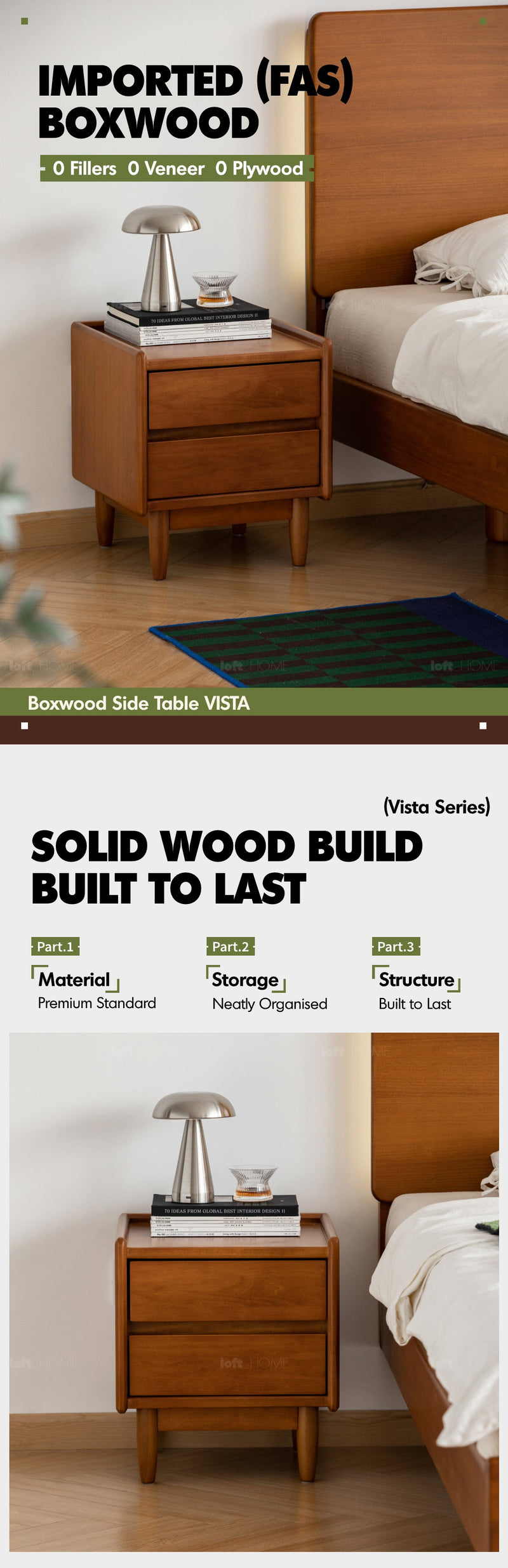 Vintage Boxwood Side Table VISTA More Details and Instruction