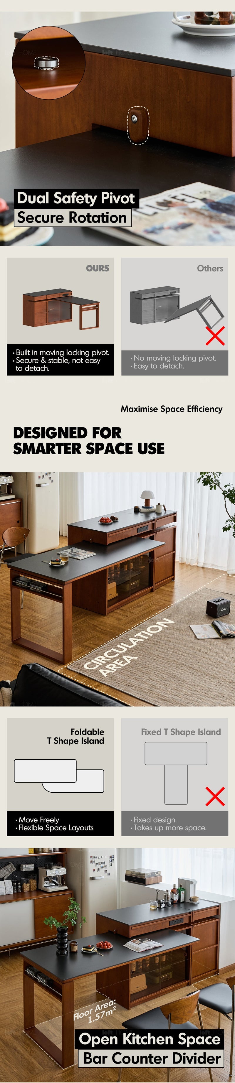 Vintage Boxwood Sintered Stone Extendable Island Dining Table With Cabinet SKELETAL More Details and Instruction_3