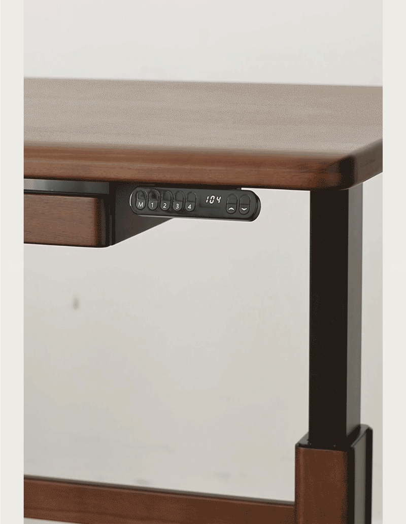 Japandi Walnut Wood Electric Height Adjustable Study Table CLOUD LIFTING More Details and Instruction_8