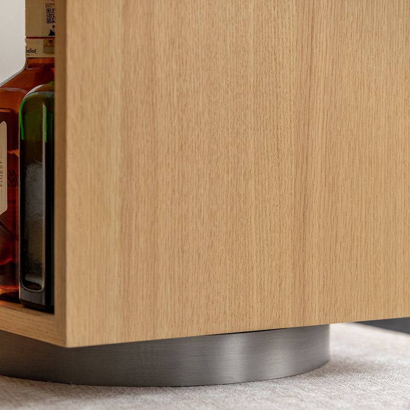 Minimalist Ash Wood Veneer Revolving Side Table AXEL Color Swatches