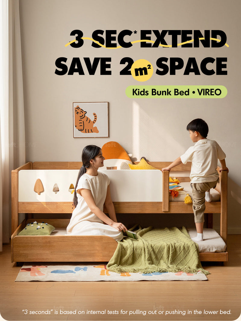 more product details and feature of Scandinavian Rubber Wood Kids Bunk Bed VIREO