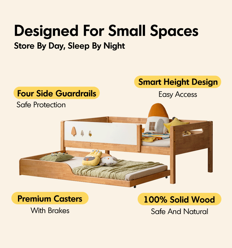 more product details and feature of Scandinavian Rubber Wood Kids Bunk Bed VIREO