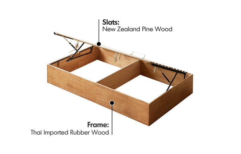 more material details of Scandinavian Rubber Wood Kids Storage Bed MIREO