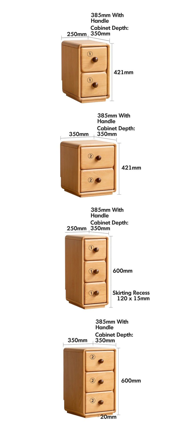 dimension detail diagram of Scandinavian Wood Kids Side Table YUNAE