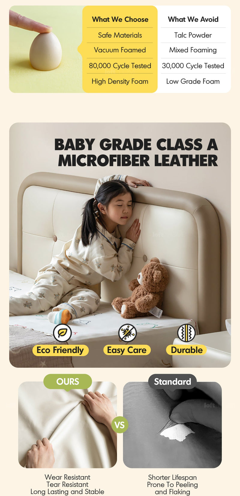 Modern Microfiber Leather Kids Bed CRADLE More Details and Instruction_3