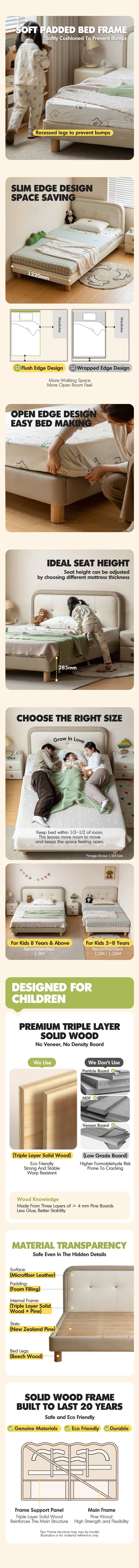 Modern Microfiber Leather Kids Bed CRADLE More Details and Instruction_6